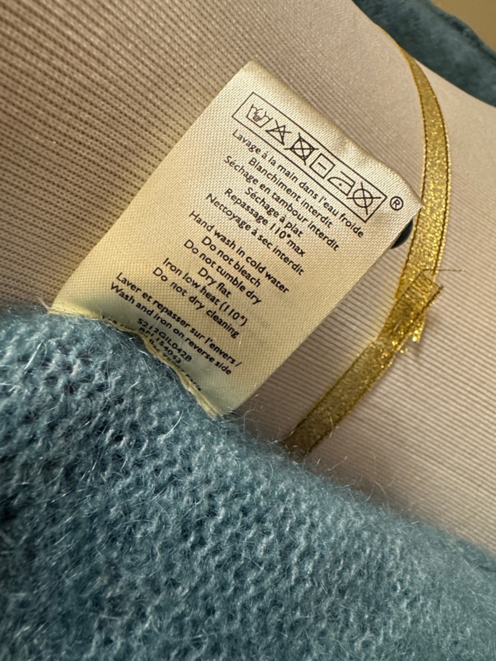 Sezane Teal Blue Gold Polka Dot Short Sleeve Knit Sweater Size XS NWOT - Picture 9 of 9